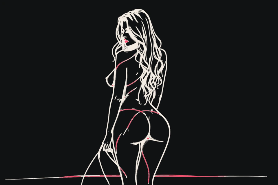 A woman seen from behind with hair down to her hips