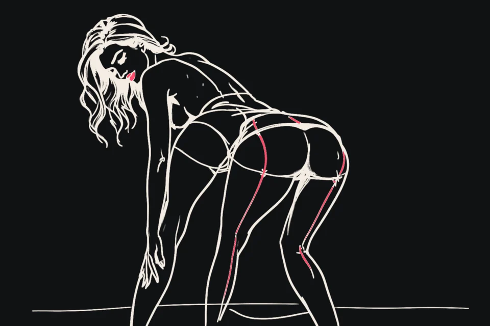 A woman winks back over her shoulder